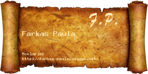 Farkas Paula névjegykártya